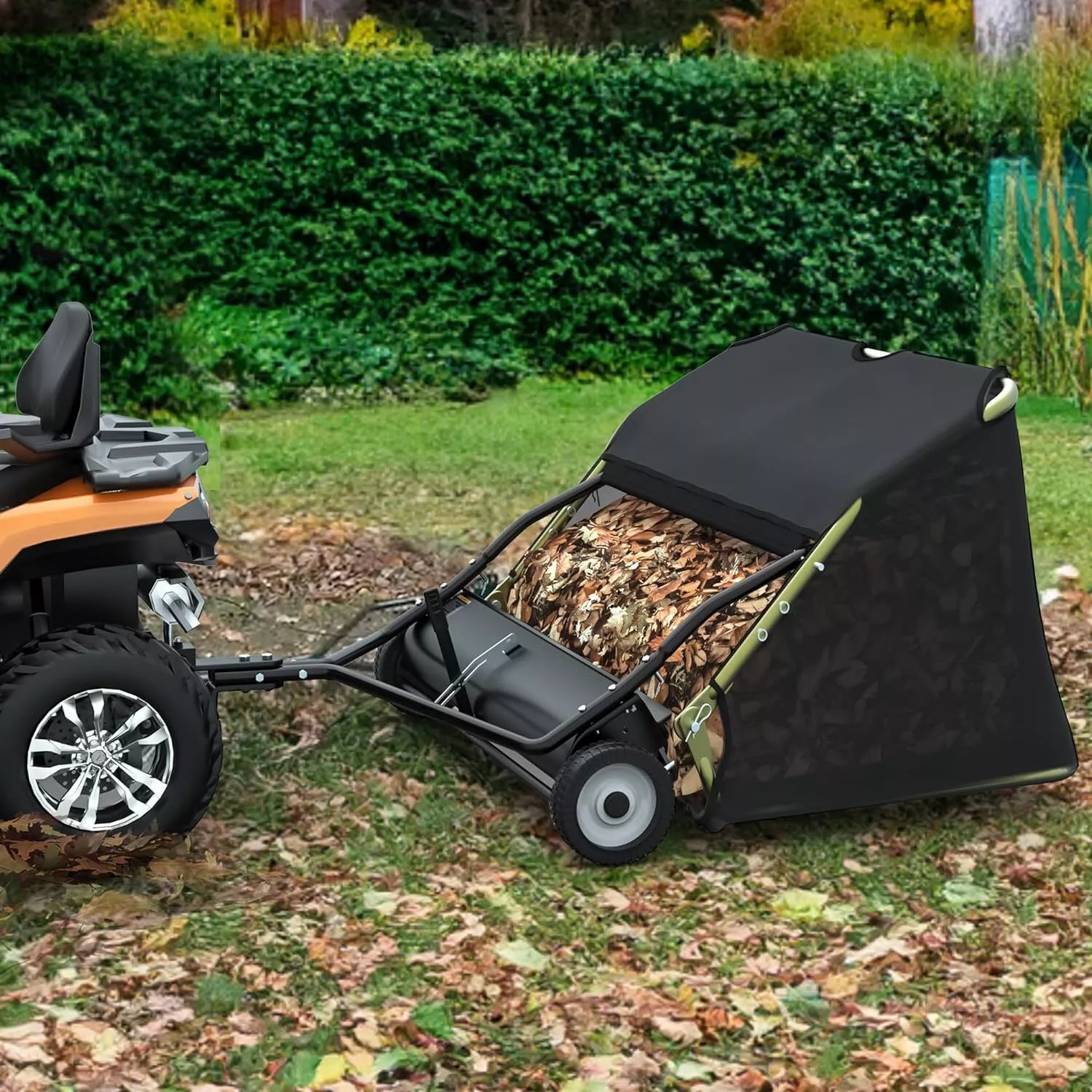 Dextrus 42 in Tow Behind Lawn Sweeper Leaf Collector for Garden Grass Lawn 12 Cu ft Capacity Tractor assembly - Image 12