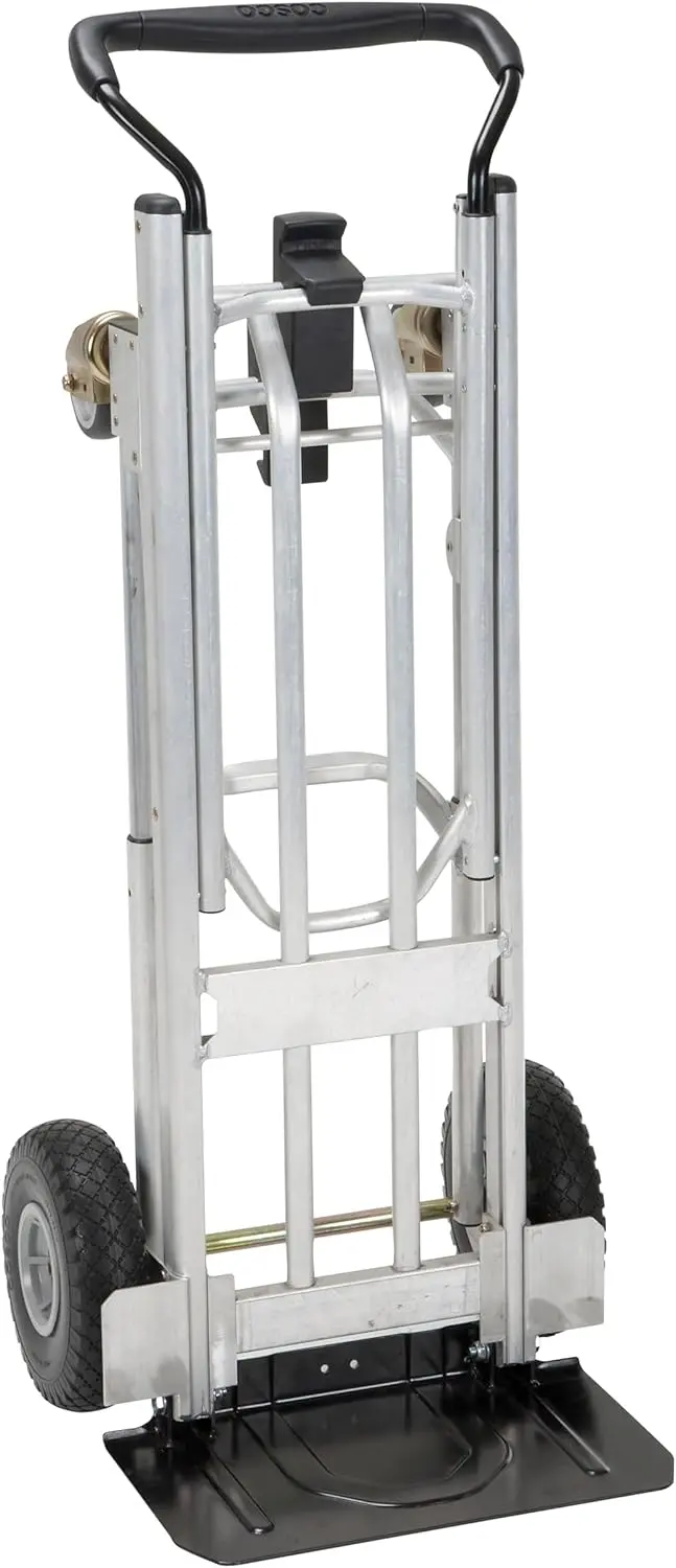 COSCO 4-in-1 Folding Hand Truck With Flat-Free Wheels And Folding Toe Plate