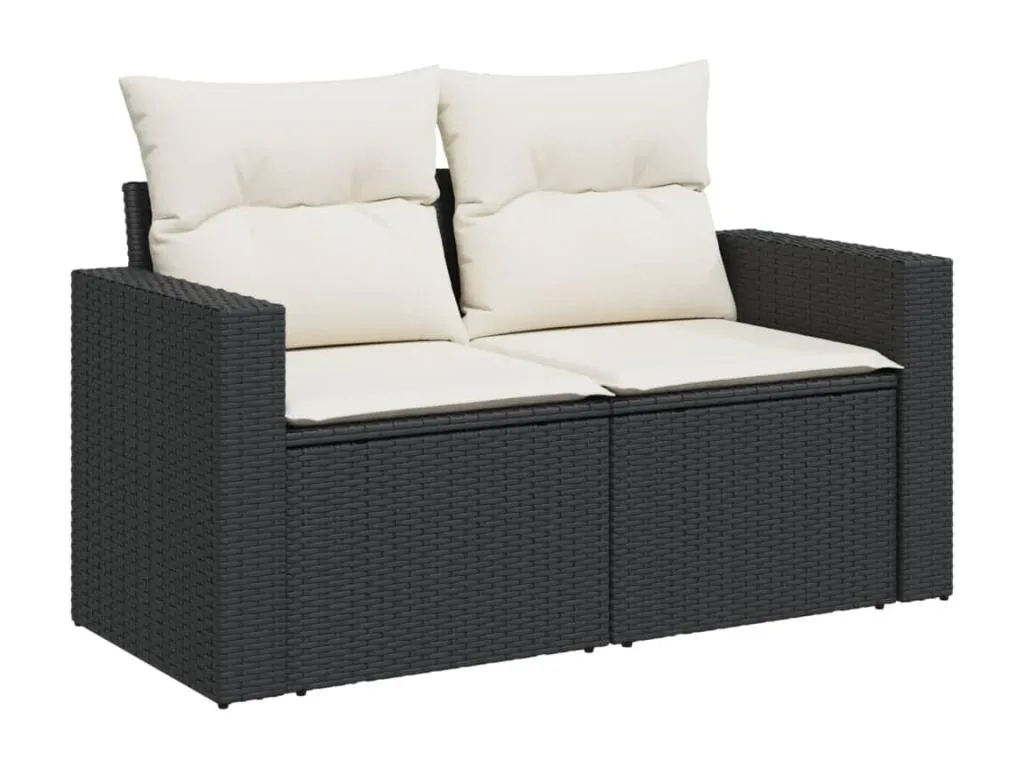 Set de sofás de jardín 6 piezas y cojines ratán sintético negro 34951dphn