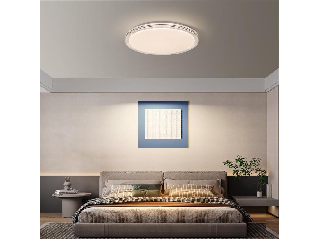 hogardiseno Plafóndrico LED de habitación, 40 cm, lámpara de habitación de 44 W, lámpara de pasillo, lámpara de cocina, moderno, redondo para salón, pasillo, habitación de niños.