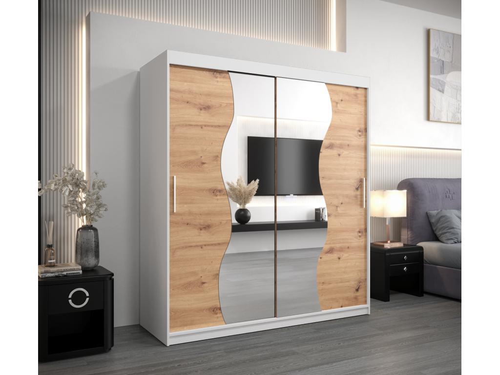 ARMARIO MADRYT DE PUERTAS CORREDERAS 200/180/62 2 puertas (blanco/artisan)
