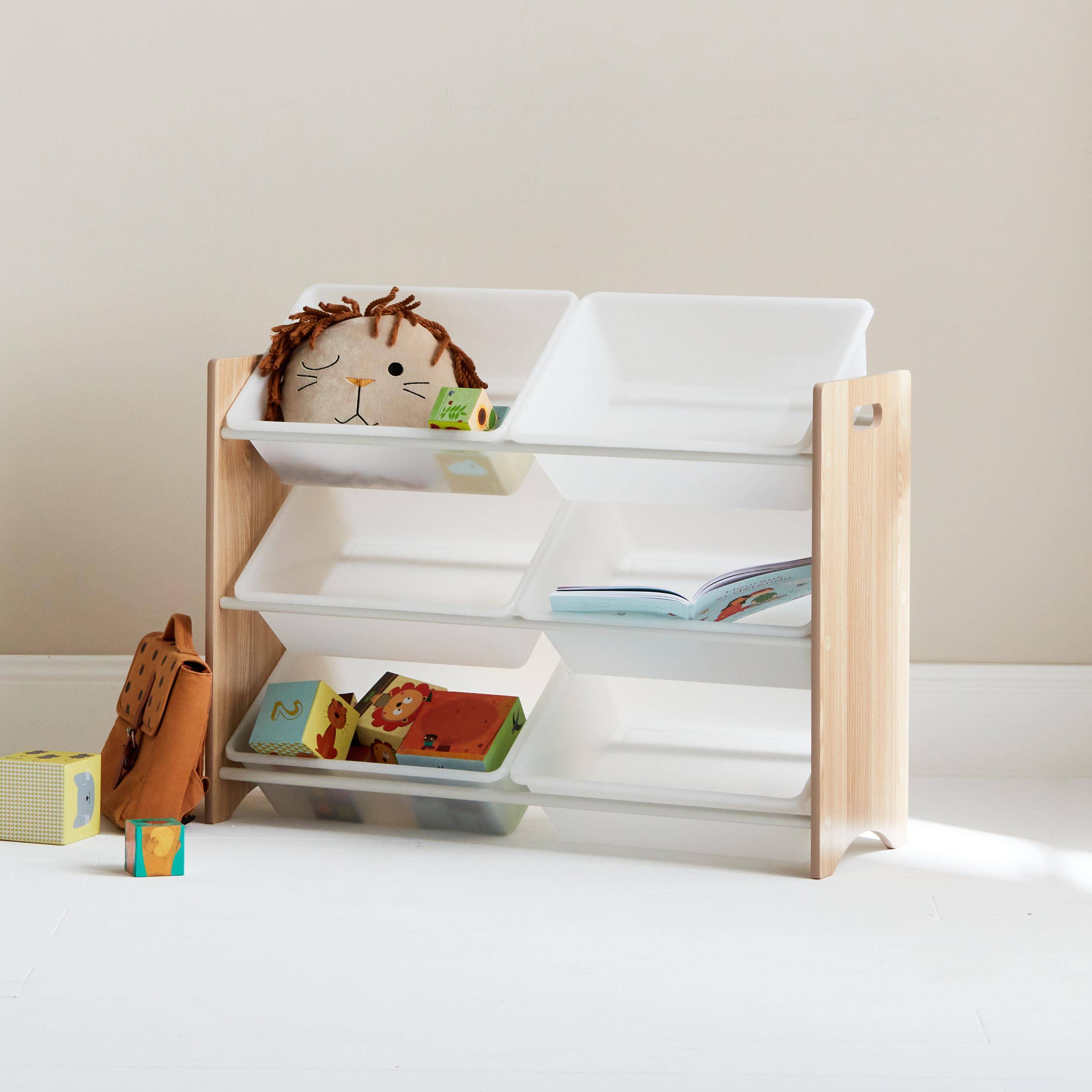 Tobias - Almacenamiento infantil para juguetes, 6 compartimentos
