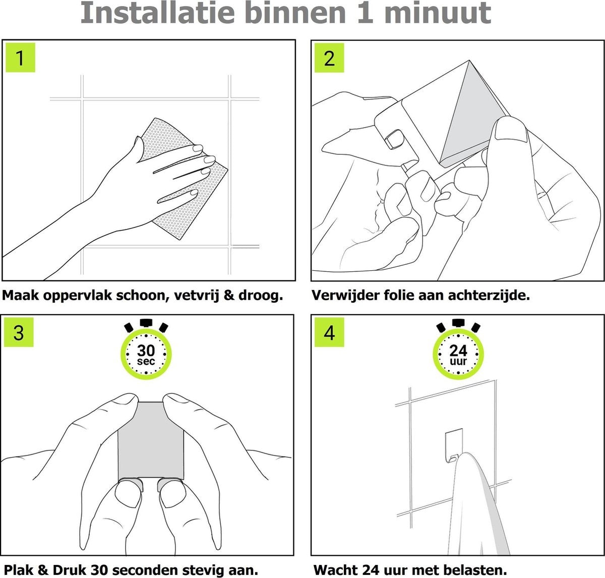 XIVADA Handdoekhaakjes Tres - Zelfklevend - Zilver - 3 in 1