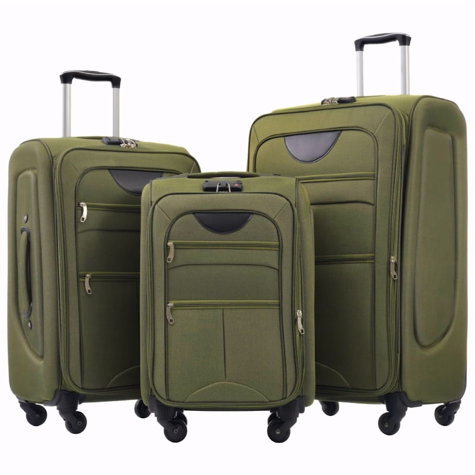 Softside Luggage Expandable 3 Piece Set Suitcase Upright Spinner Softshell Lightweight Luggage Travel Set - Image 7