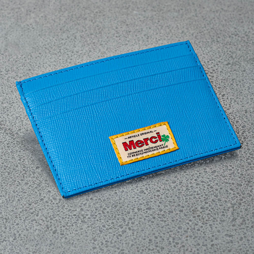Merci - Porte Carte Plat - Turquoise