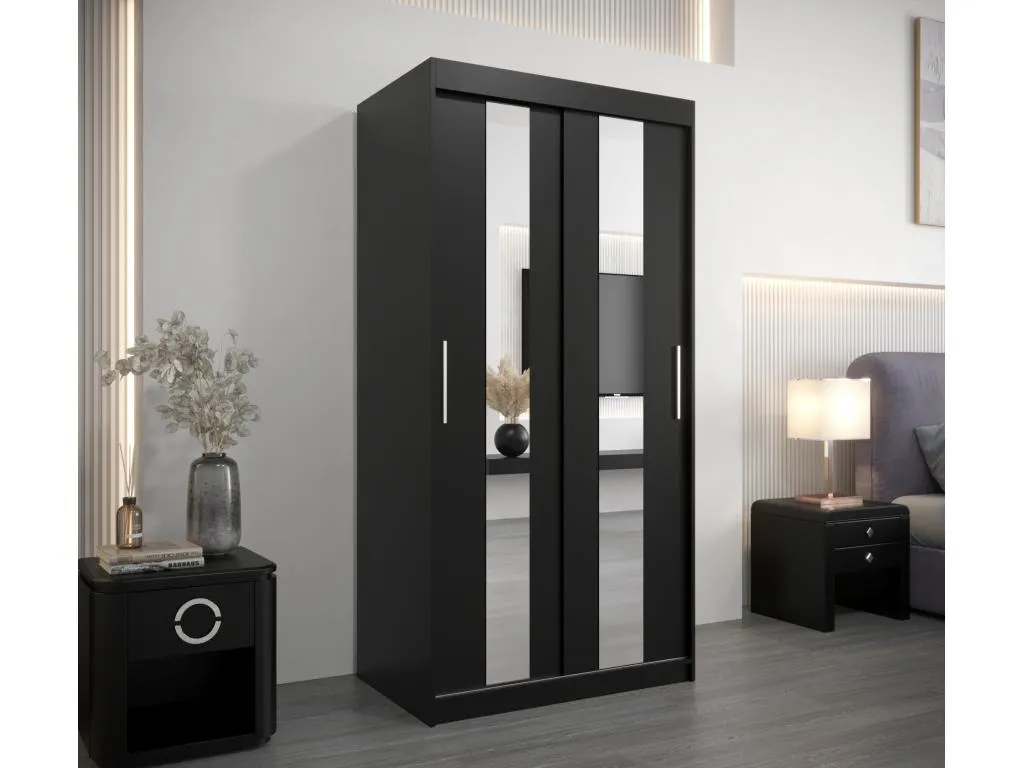 Armario Sancaldeco de puertas correderas 200/100/62 2 puertas (negro/negro) SULD47995