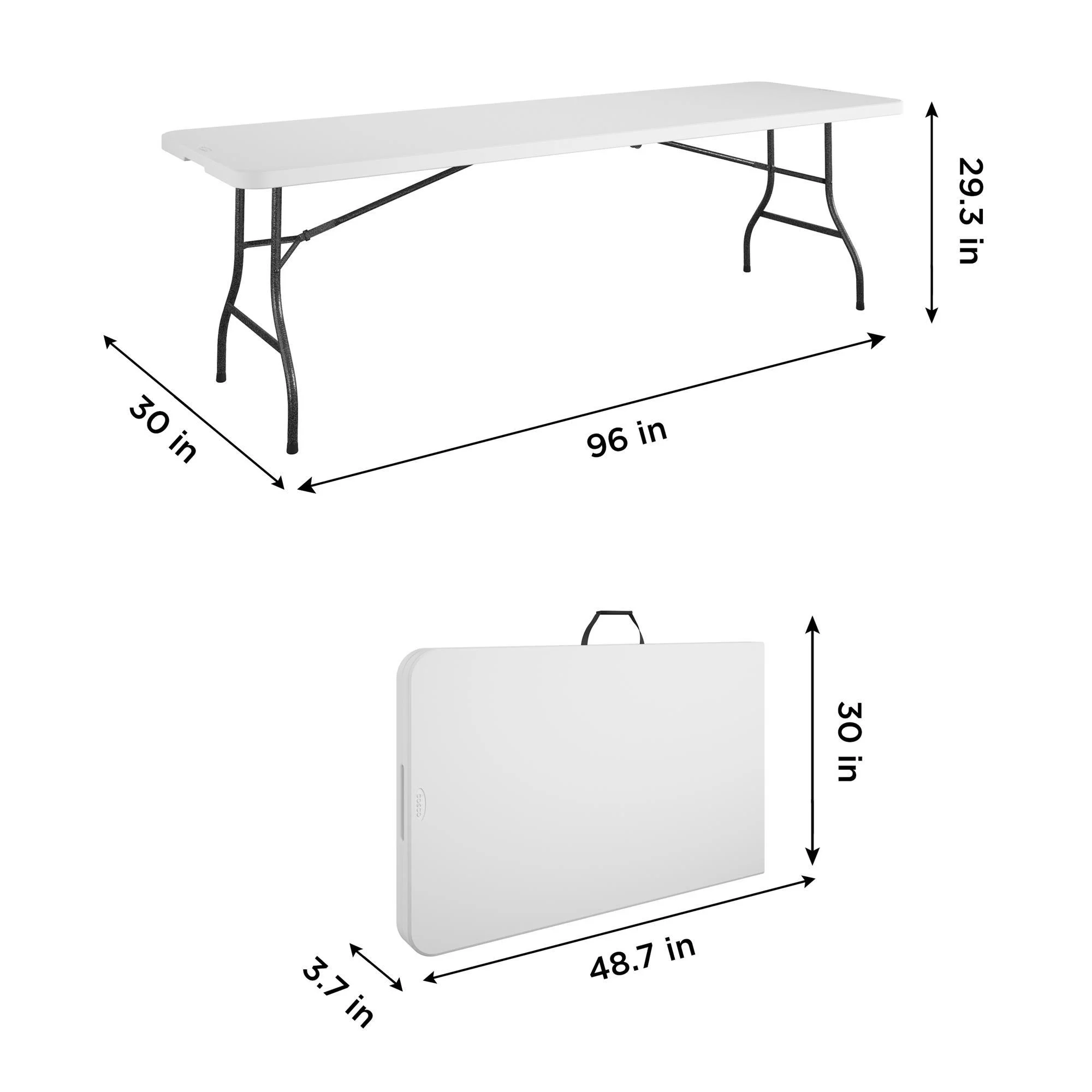 Cosco 8 Foot Centerfold Folding Table, White - Image 5