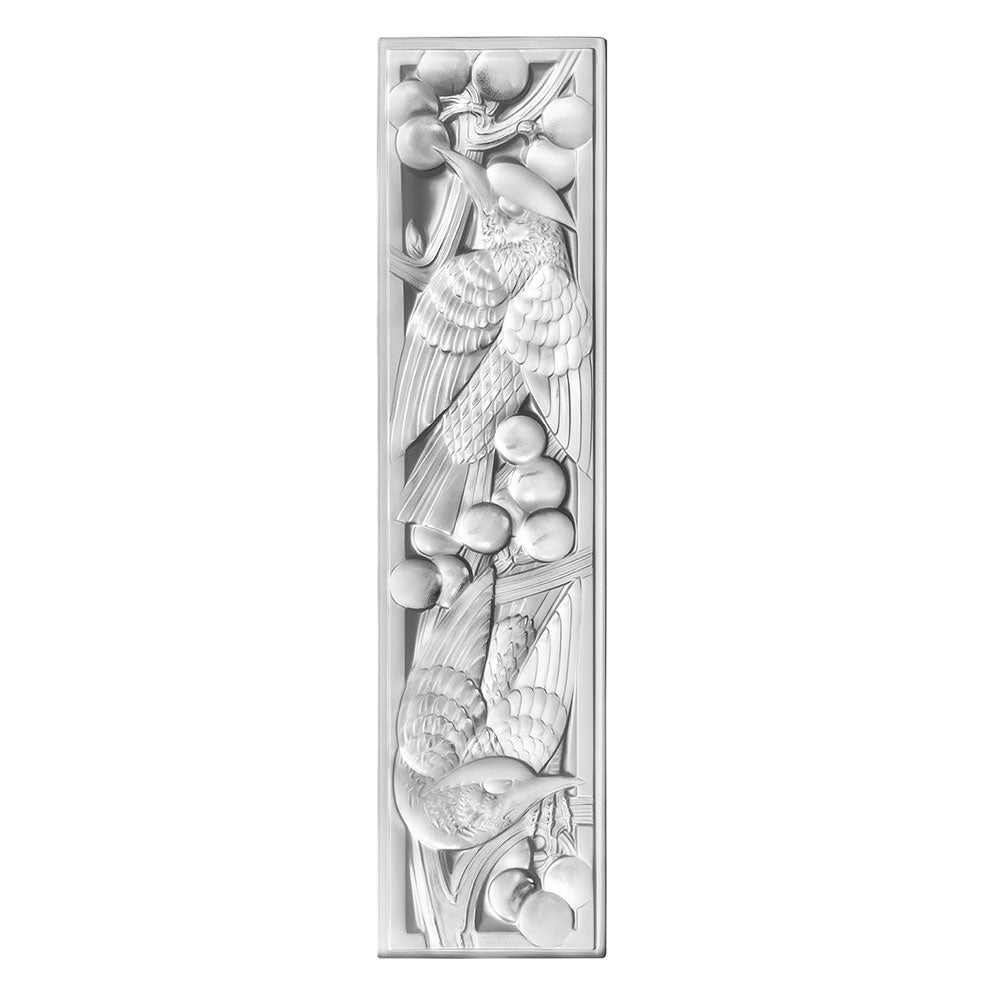 PANNEAU DÉCORATIF MERLES ET RAISINS - CRISTAL INCOLORE, PETIT MODÈLE, CÔTÉ DROIT