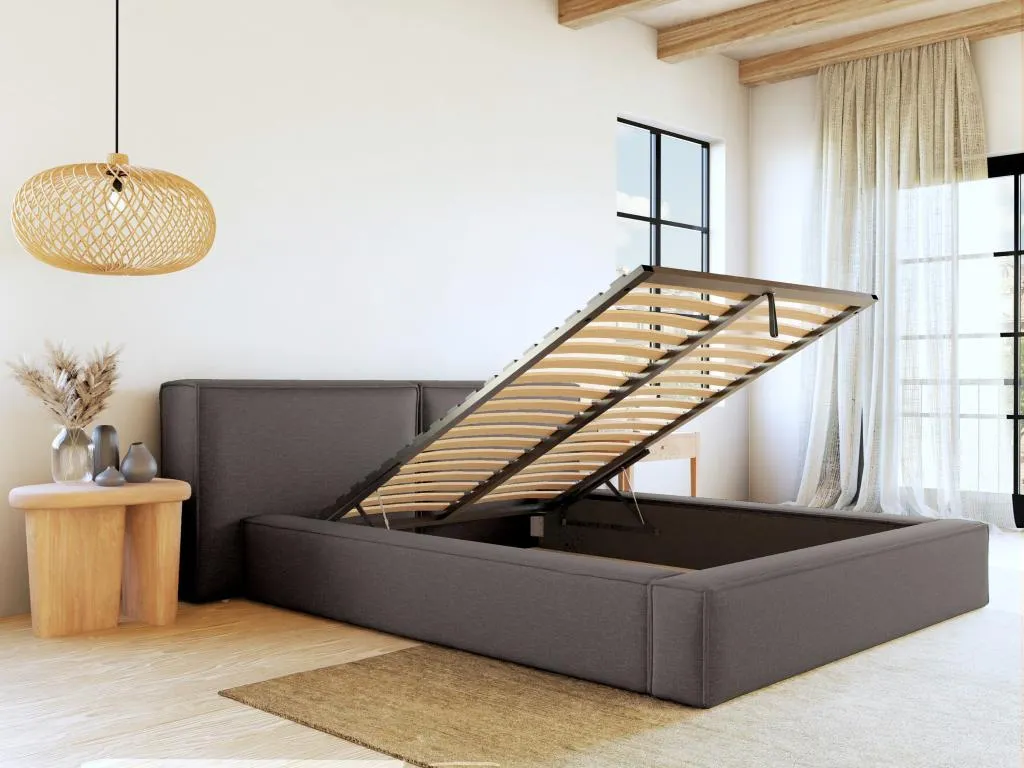 Canapé abatible 160x200 cm - Tela - Gris antracita - Hogarve 84982ency