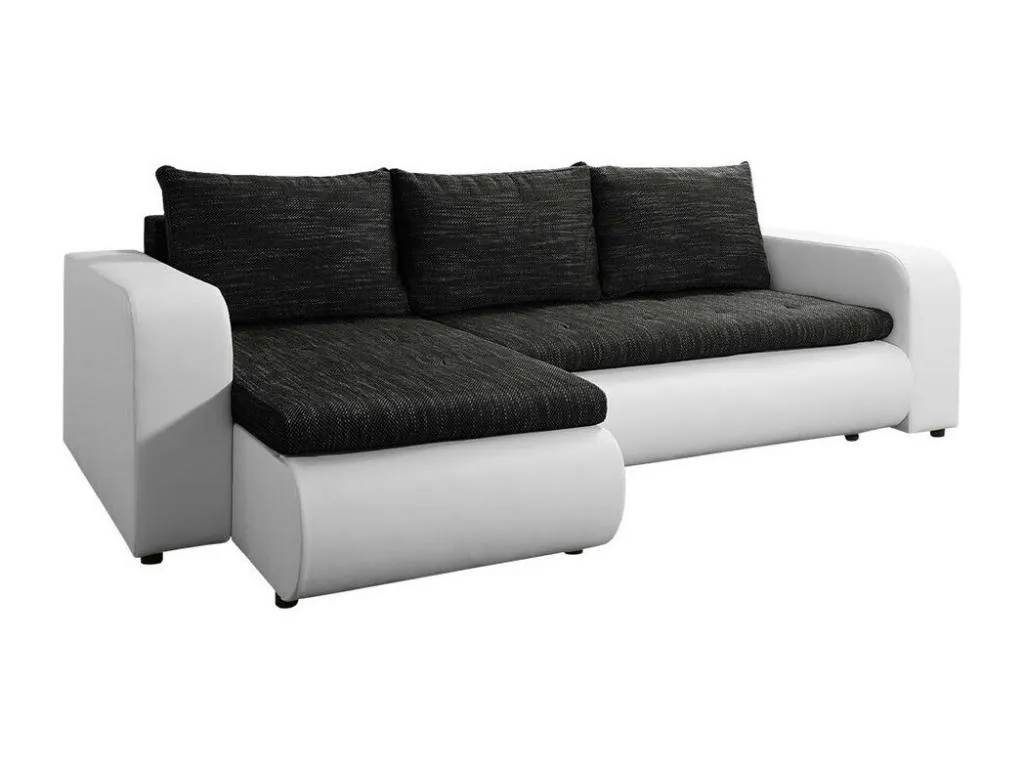 Sofá rinconero Decopractico 100 Negro Función de descanso Caja de ropa de cama 245x150x82cm 15959HMKK