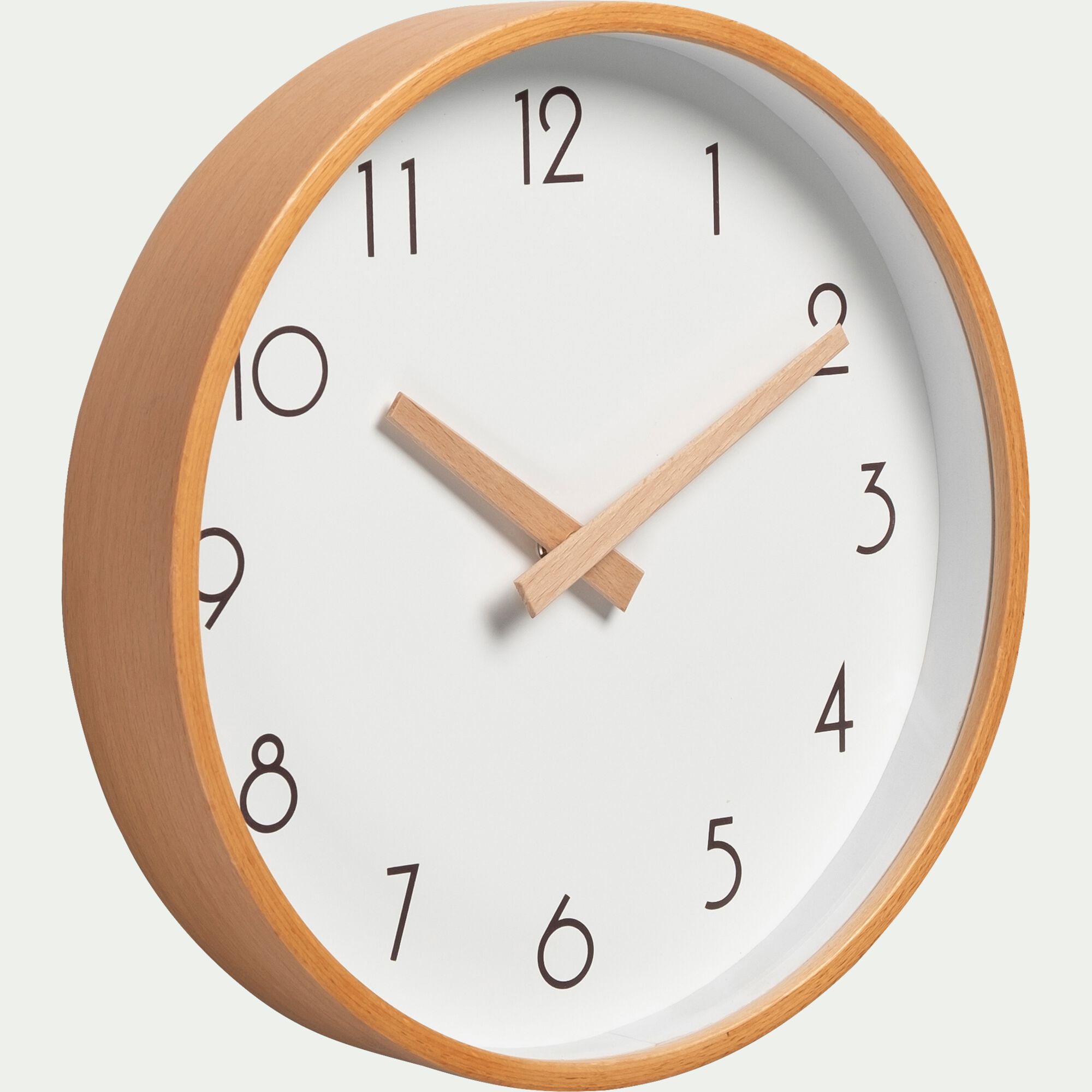 ABELIA - Horloge en bois de hêtre D26cm - naturel