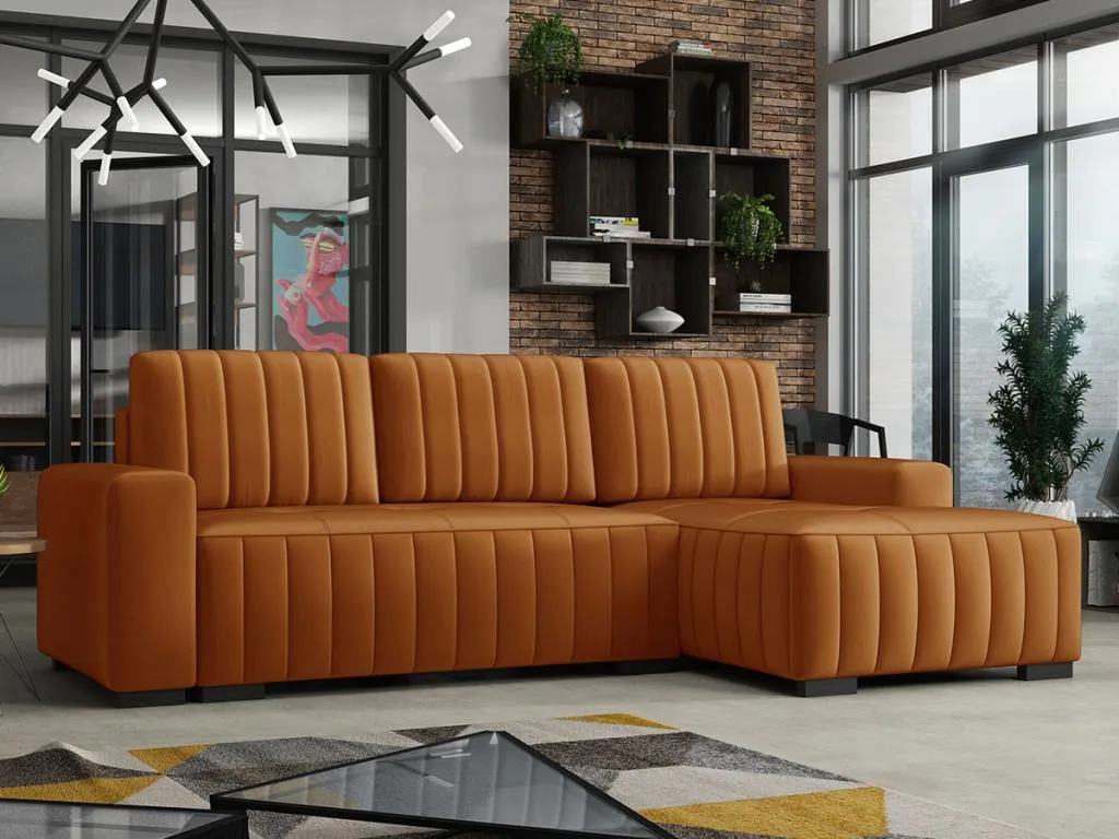 Sofá rinconero Mueblesclasic 154 Rojo Función de descanso Caja de ropa de cama 240x140cm