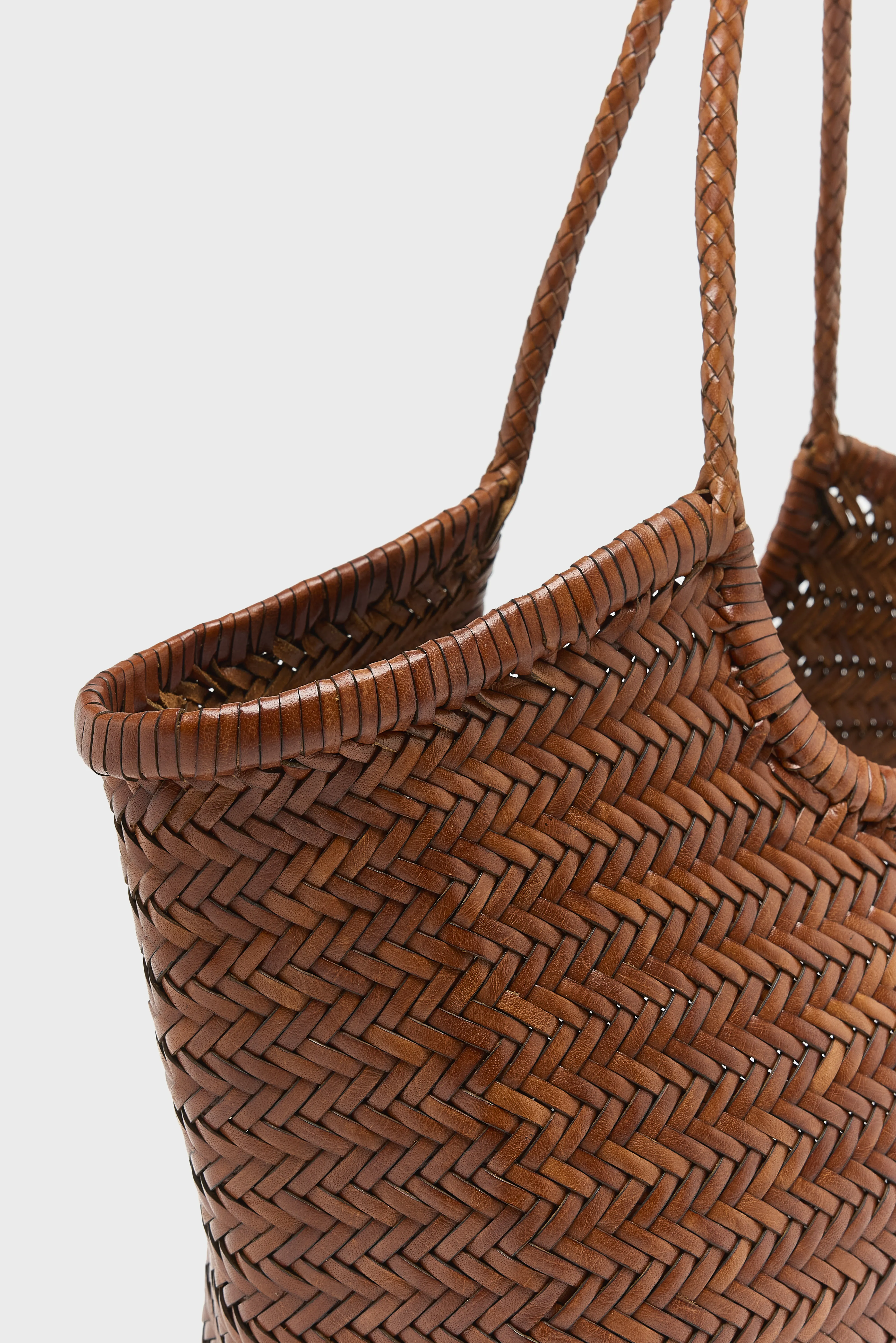 Bellerose Nantucket Big Woven Leather Bag  (261 / W / DARK BROWN)