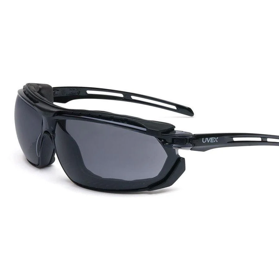 Uvex Tirade Safety Glasses/Goggle Black Frame Gray Anti-Fog Lens - KTF Painting Interior Exterior