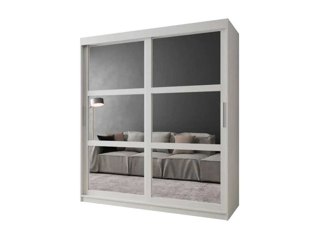 ARMARIO MIROR DE PUERTAS CORREDERAS 200/180/62 2 puertas (blanco)