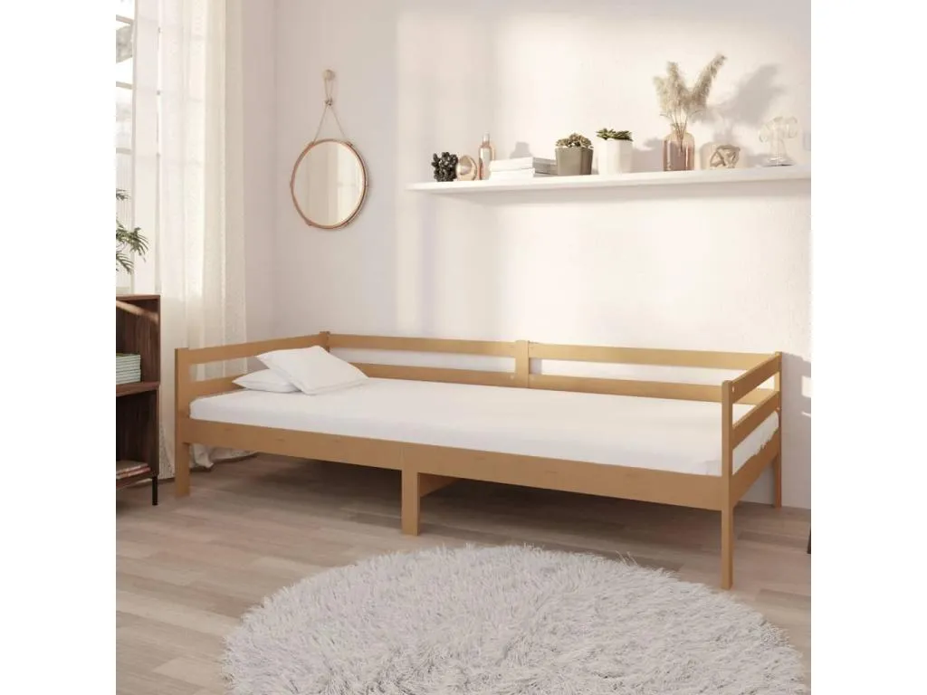 Sofá cama y colchón Banakdecoracion maciza marrón miel 90x200 cm 31857WQWV