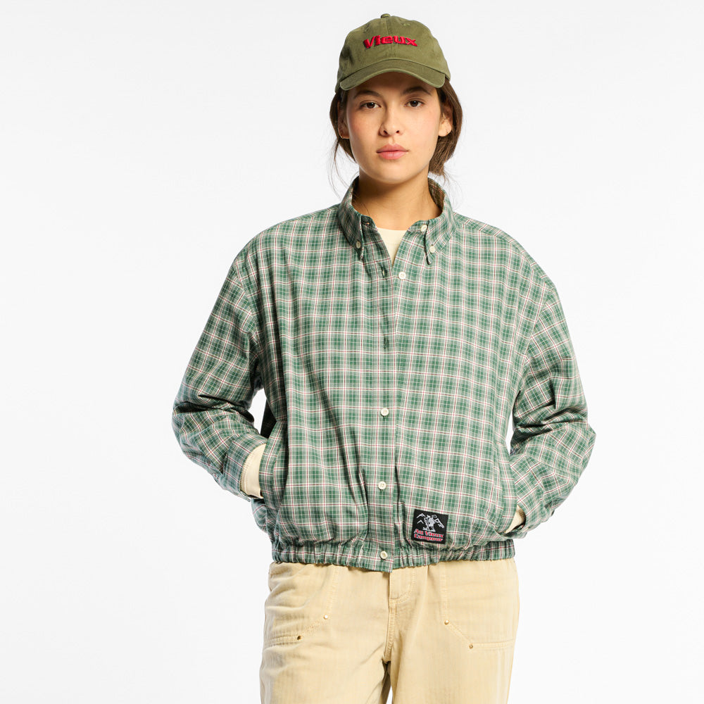 Au Vieux Campeur - Veste à carreaux Claude - Vert & Blanc