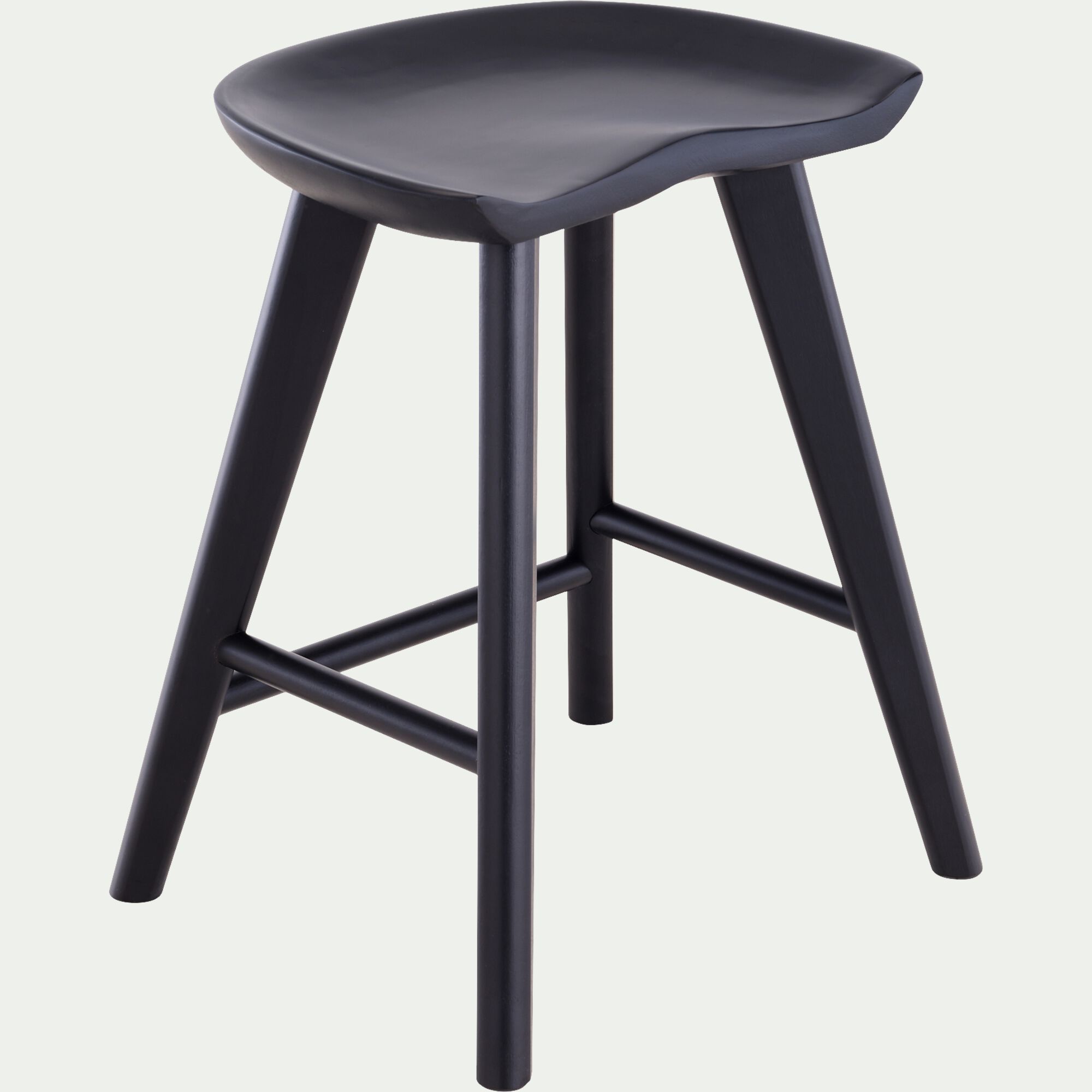 KOA - Tabouret bas en chêne massif H49cm - noir