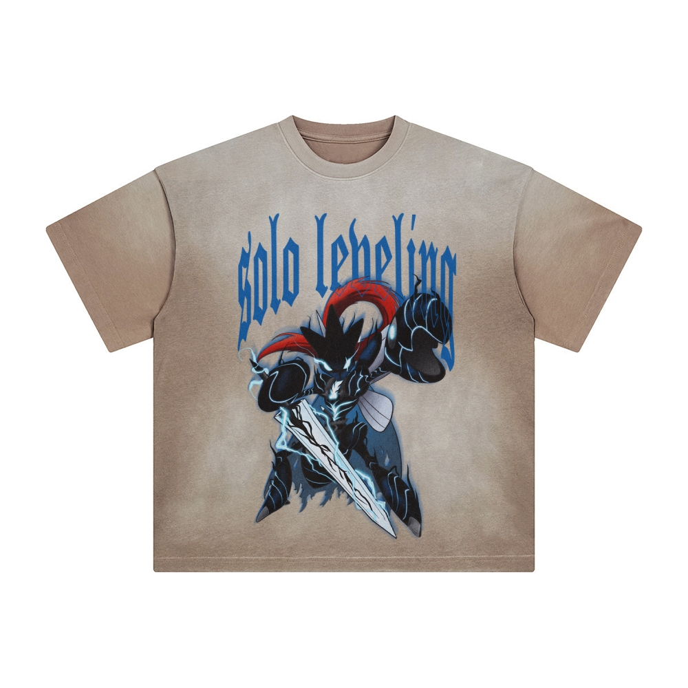 Unisex Anime Inspired Washed  Vintage T-Shirt