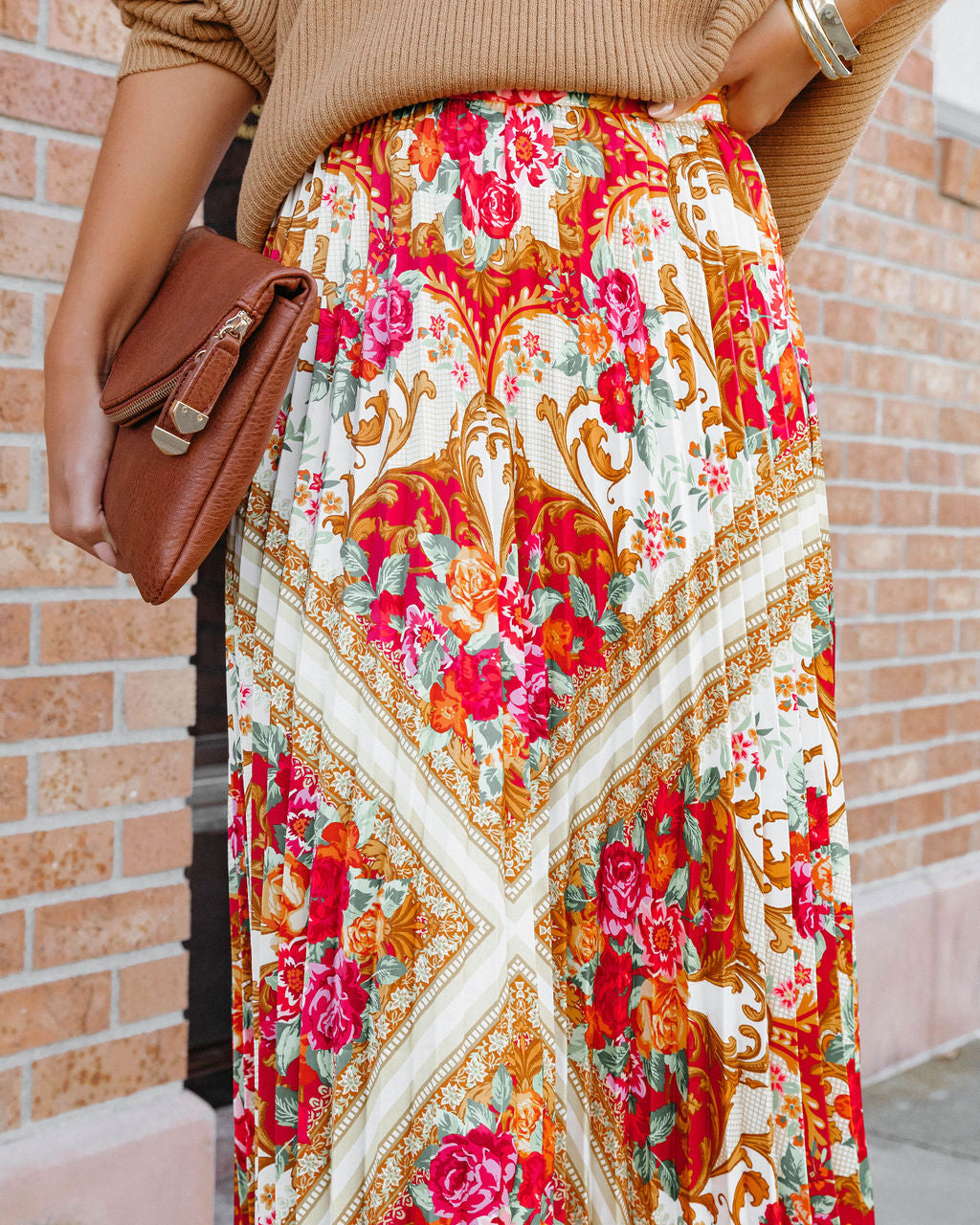 What We Give Printed Pleated Maxi Skirt - Se7enfashion