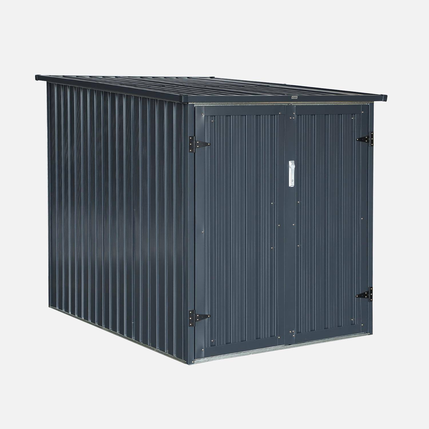 Nave - Refugio para bicicletas de acero galvanizado con kit de anclaje, 2 bicicletas