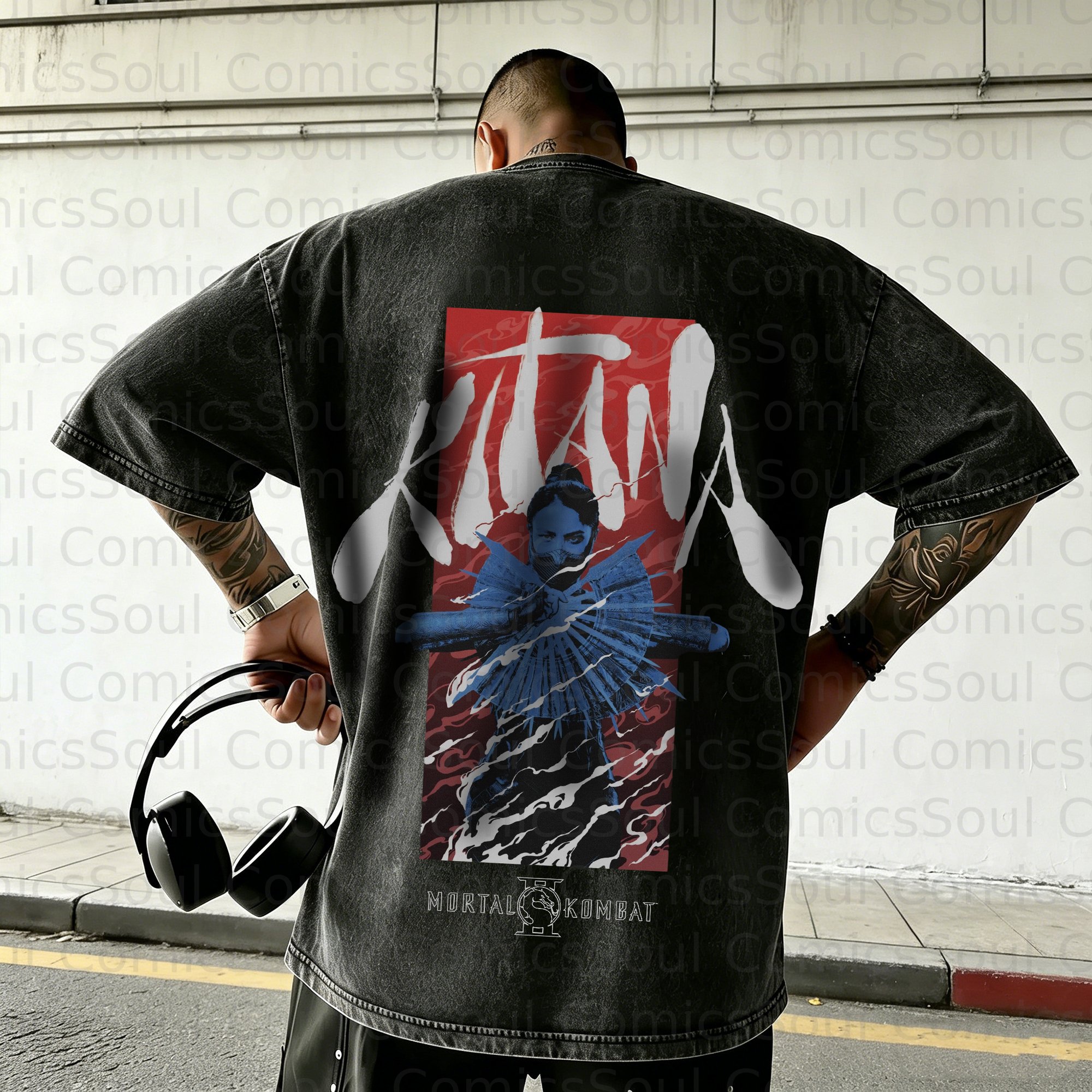 Unisex Anime Inspired Vintage Washed T-Shirt