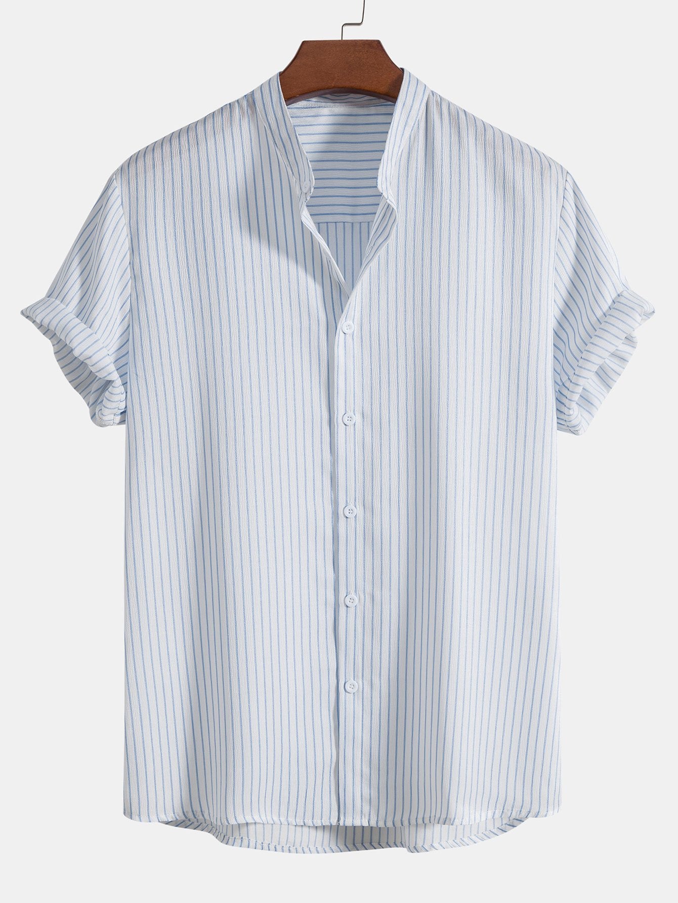 Striped Stand Collar Shirt