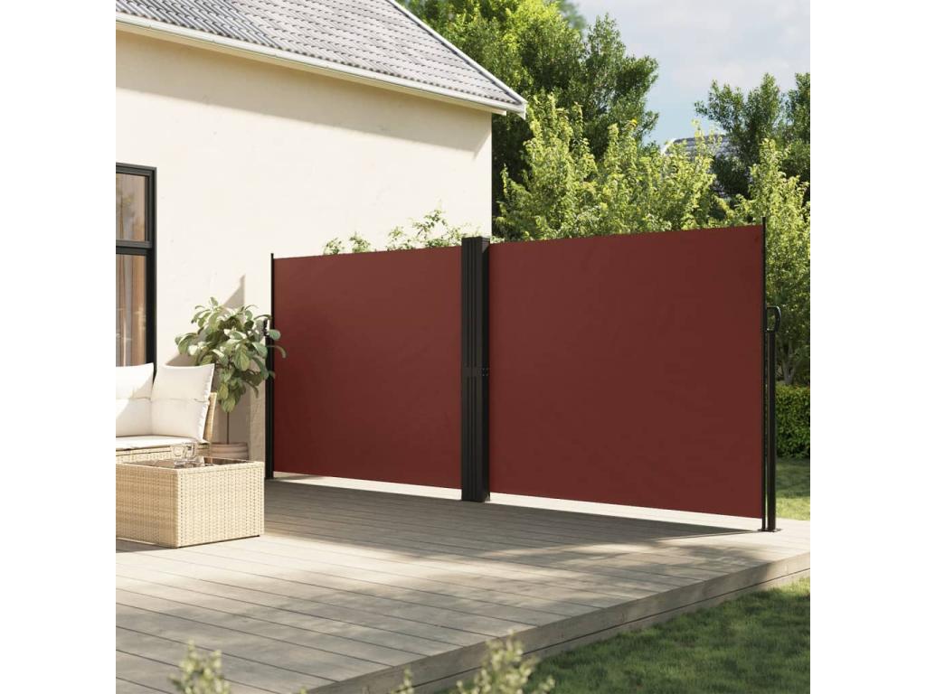 Toldo lateral retráctil marrón 160x1200 cm
