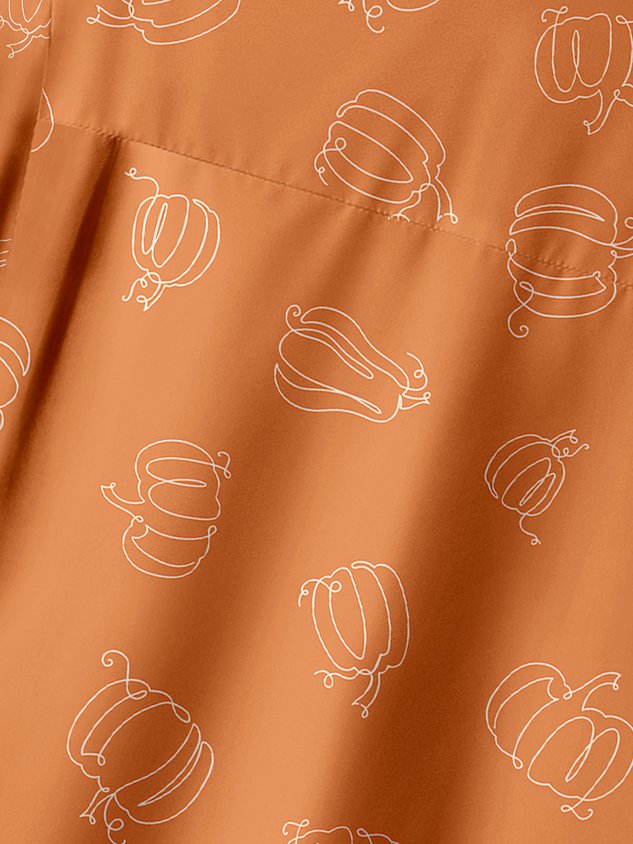 Thanksgiving Dinosaur Turkey Chest Pocket Short Sleeve Shirt