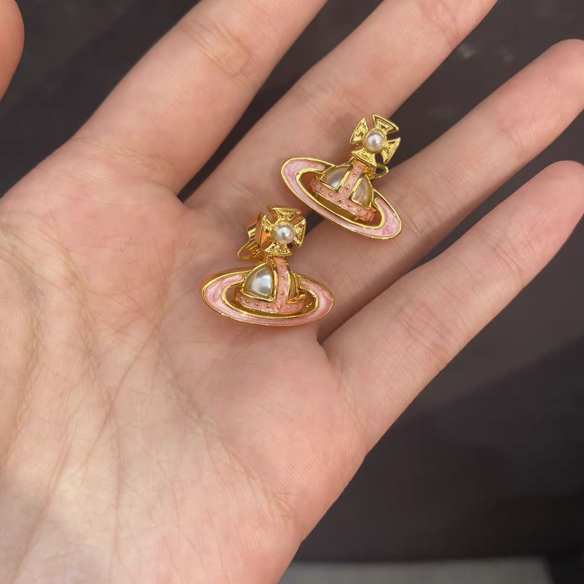 Vivienne Westwood Enamel Candy Color Saturn Earrings - Original Replica Club