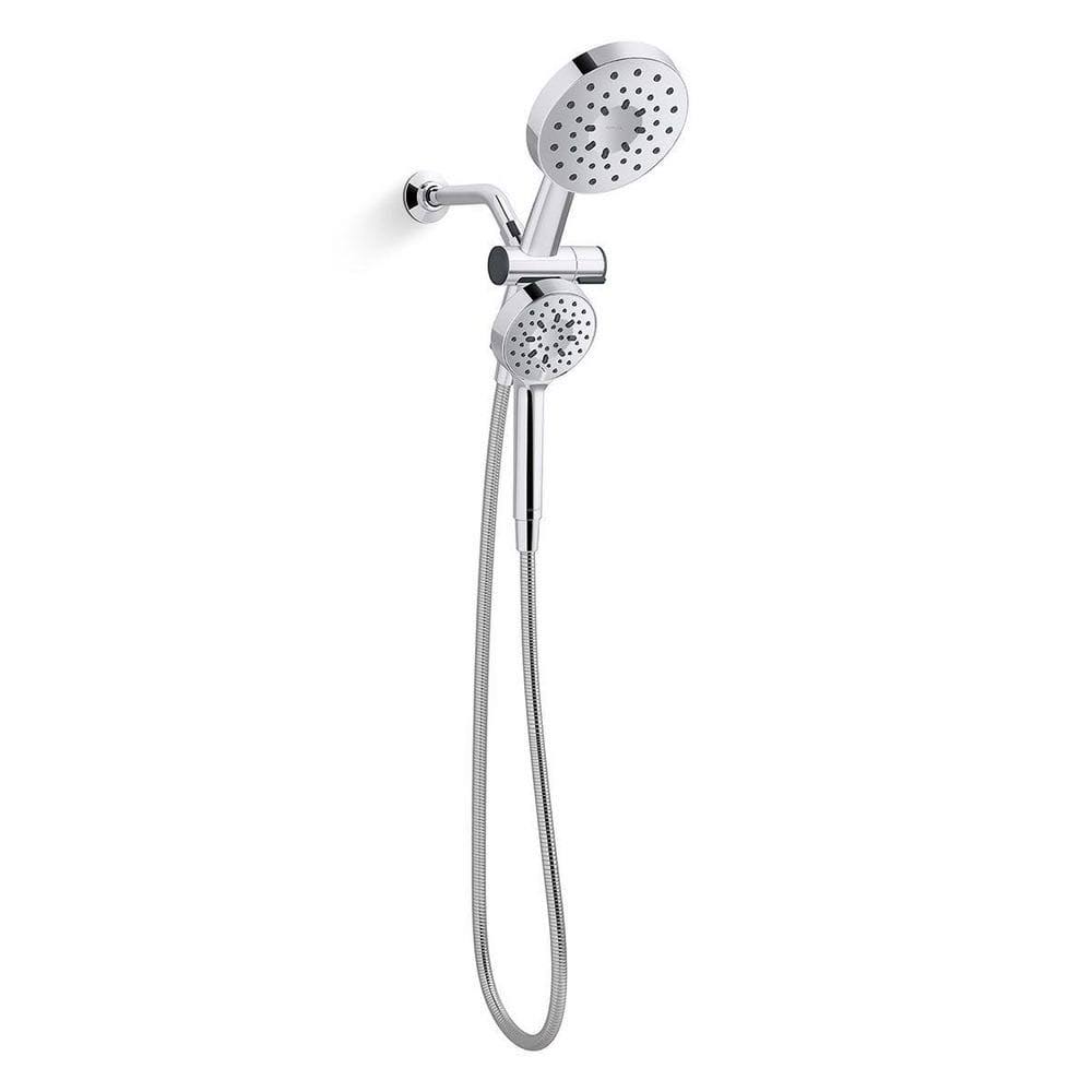 Kohler Viron 4-Spray 6 in. Dual Wall Mount Fixed and Handheld Shower Heads 1.75 GPM in Polished Chrome(Polished Chrome)