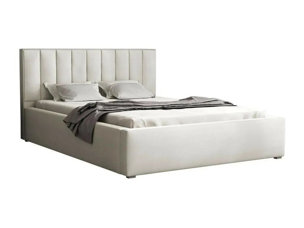 Cama doble Nidovia gris 180x200 cm tapizada con somieres. xnn1702639
