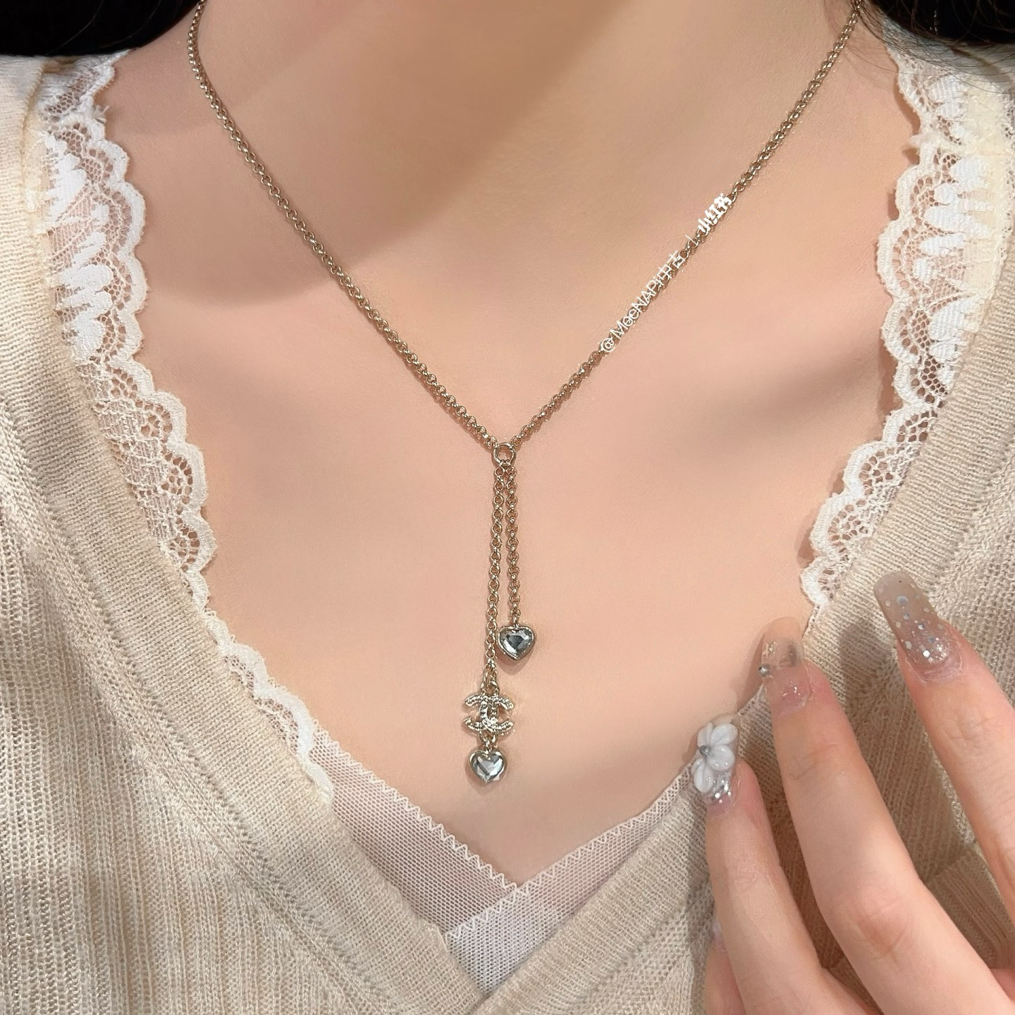 Chanel CC Love Heart Pendant Y Drop Necklace - Original Replica Club