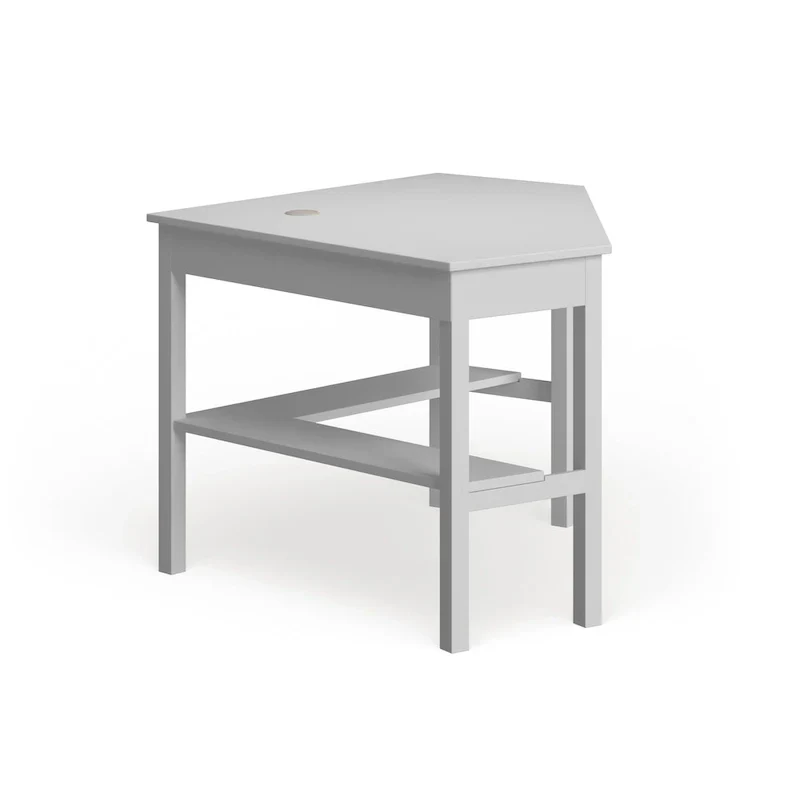 SEI Furniture Crescent Corner Desk in White Birch