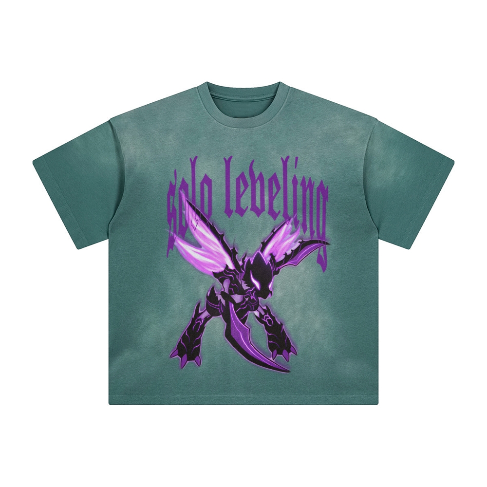 Unisex Anime Inspired Washed  Vintage T-Shirt
