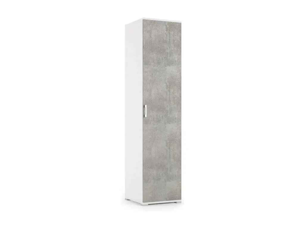 Armario multiusos Banakdecoracion mueble lineal con 1 puerta batiente y 4 estantes regulables mueble columna para baño Made in Italy 45x45h195 XQBI80984