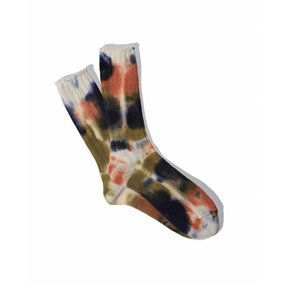 Anonymous ISM - Chaussettes Scatter Dye Crew - Marron 25
