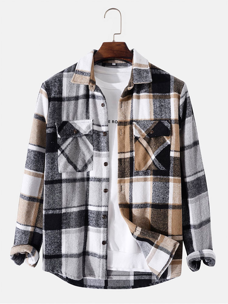 Contrast Panel Check Overshirt