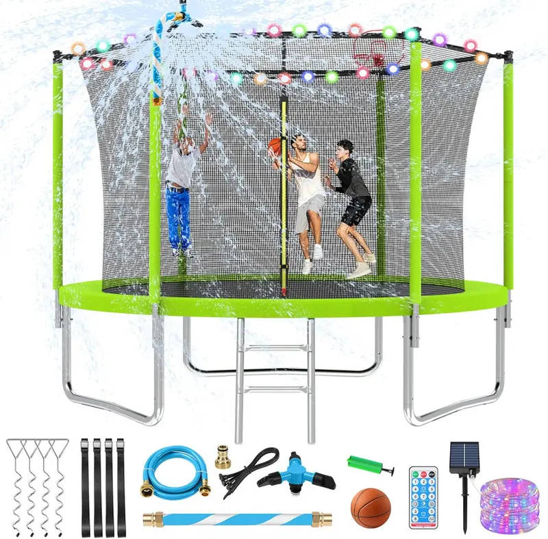 Trampoline With Enclosure Net And Adjustable Basketball Hoop - 8ft, 10ft, 12ft, 14ft, 15ft, 16ft - Image 6 Trampoline With Enclosure Net And Adjustable Basketball Hoop - 8ft, 10ft, 12ft, 14ft, 15ft, 16ft - Image 6