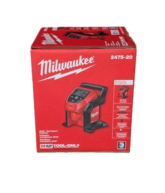 Milwaukee M12 Compact Inflator -C Cordless Tire Inflator with TrueFill Auto Shut-Off, 120 PSI, LCD Display, Brass Chuck, Fast Inflation 2475-20 (Bare Tool) - Image 5