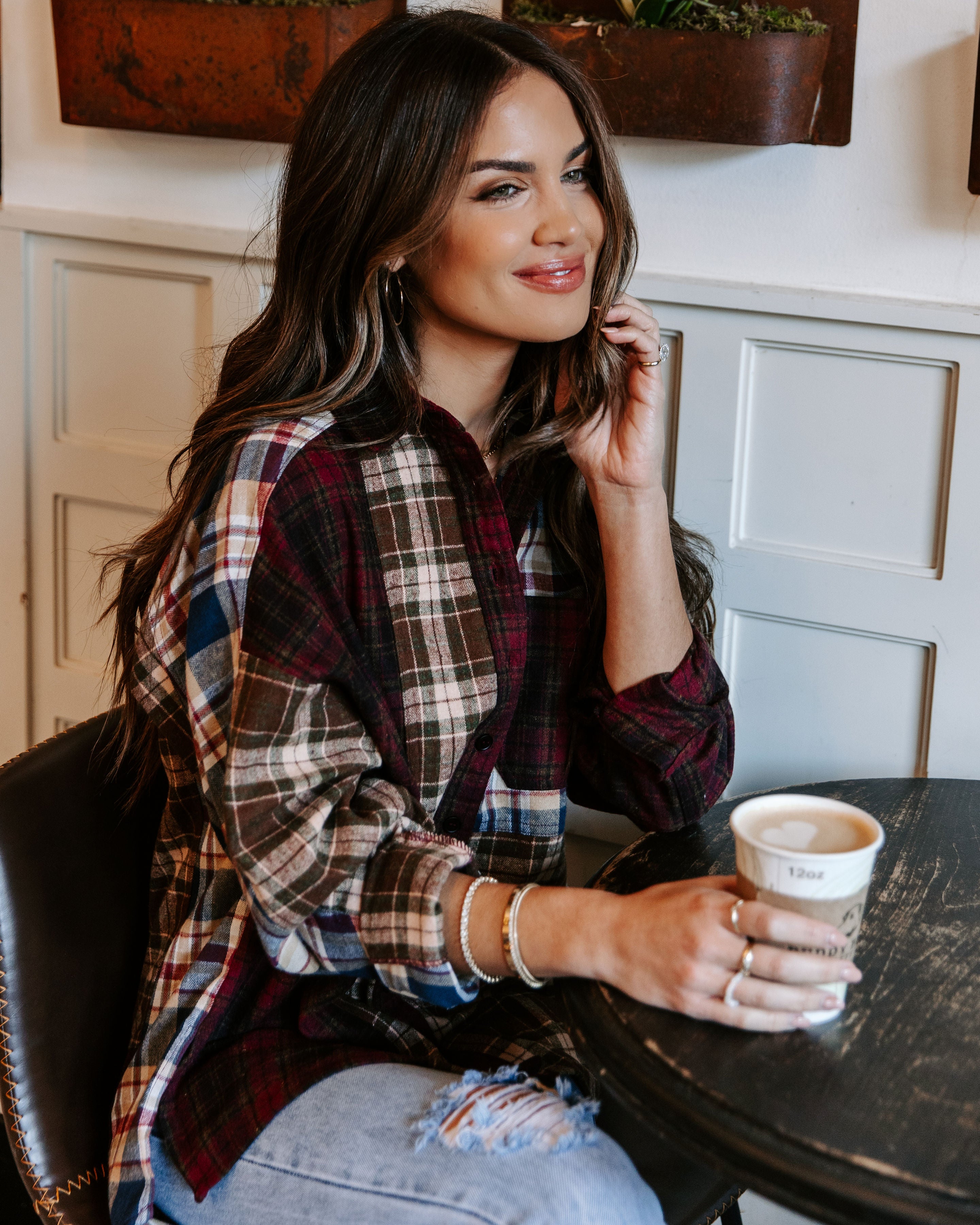 Ashland Plaid Button Down Top - Se7enfashion