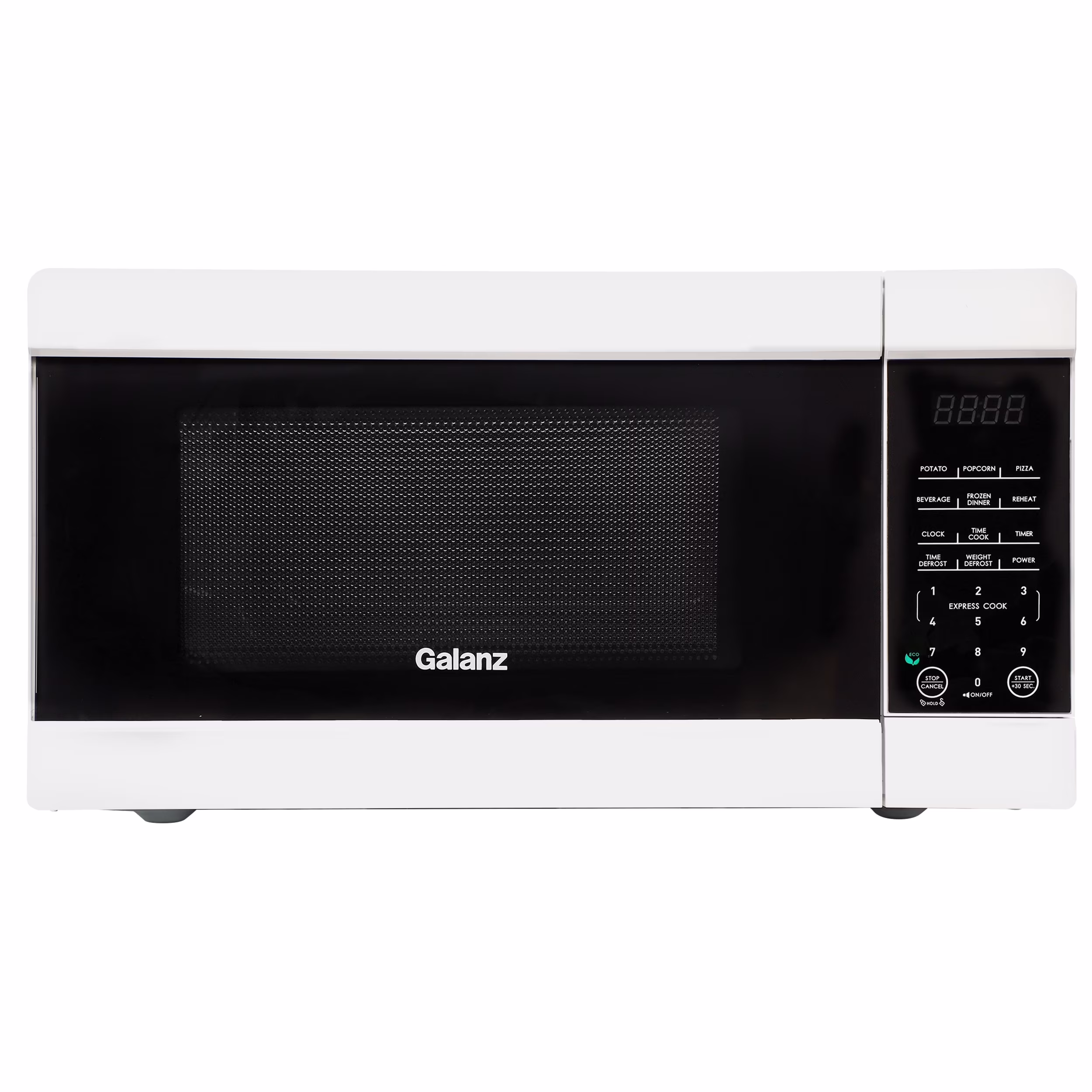 Galanz 1.1 cu ft 1000W Countertop Microwave Oven in White with One Touch Express Cooking