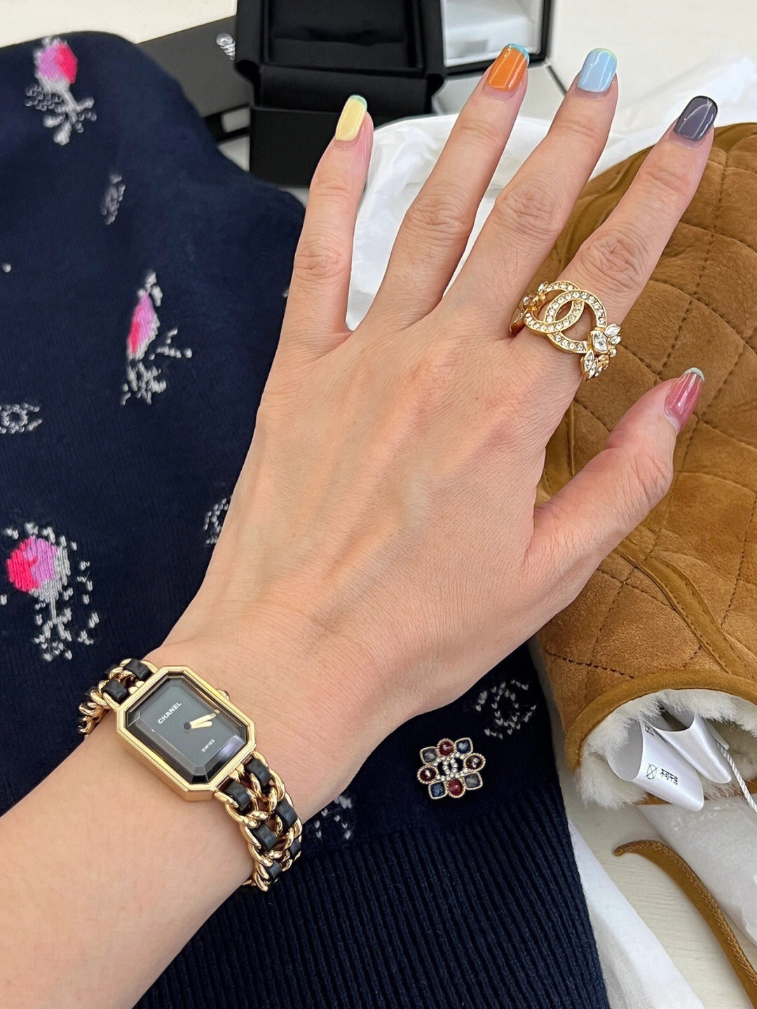 Chanel Wide Hollow Ear of Wheat Ring - Original Replica Club
