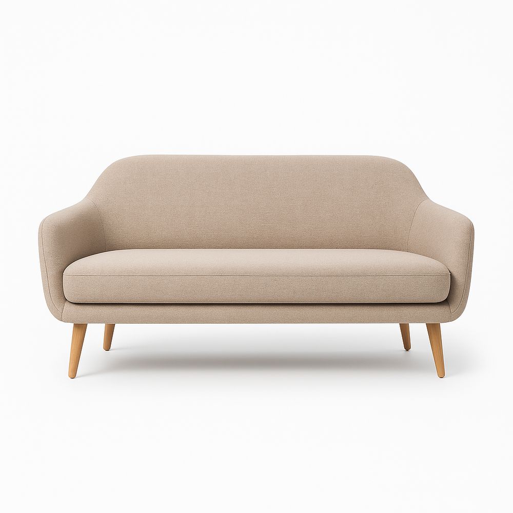 Sofá moderno de tela beige con patas de madera,sofá de 3 plazas,estilo escandinavo,mueble de salón,cómodo y elegante
