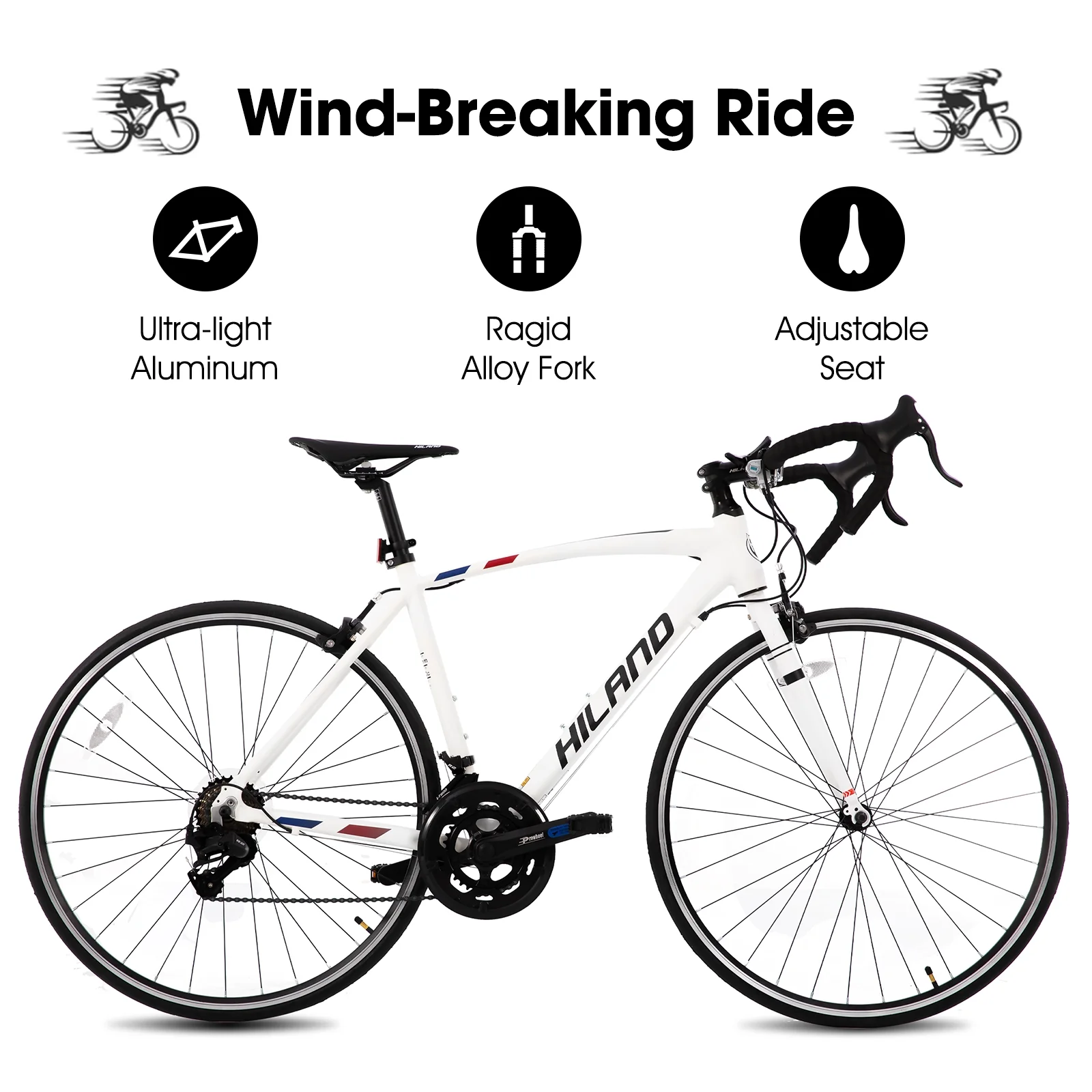 Hiland Road Bike,Shimano 14 Speeds,Light Weight Aluminum Frame,700C Racing Bike for Men - Image 12