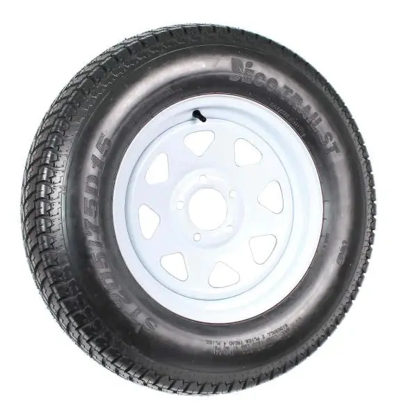 Trailer Tire & Wheel Combo ST205/75D15 Load Range C White Spoke Rims 2-Pack - Image 3 Trailer Tire & Wheel Combo ST205/75D15 Load Range C White Spoke Rims 2-Pack - Image 3