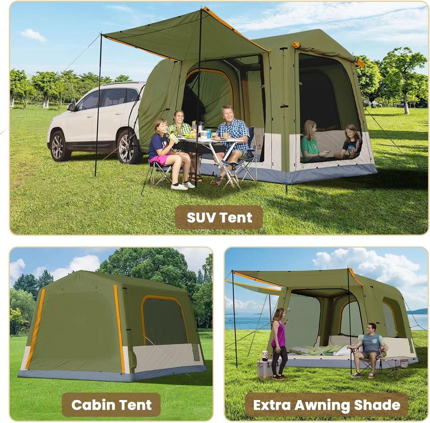 Lilypelle 4-6 Person Blow Up Inflatable Tent with Stove Jack, Hot Tent for Camping with Hand Pump, Waterproof Inflatable Camp Tent with Mesh Windows, Easy Setup Glamping Inflatable House - Image 46