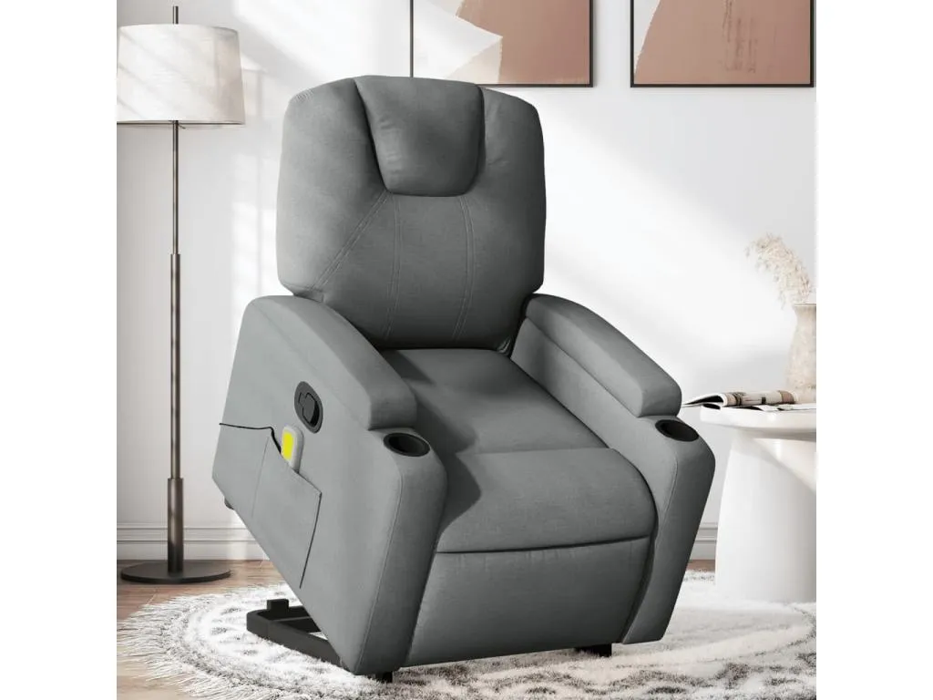 Silla de masaje reclinable de pie en tela gris oscuro. hqx3662256