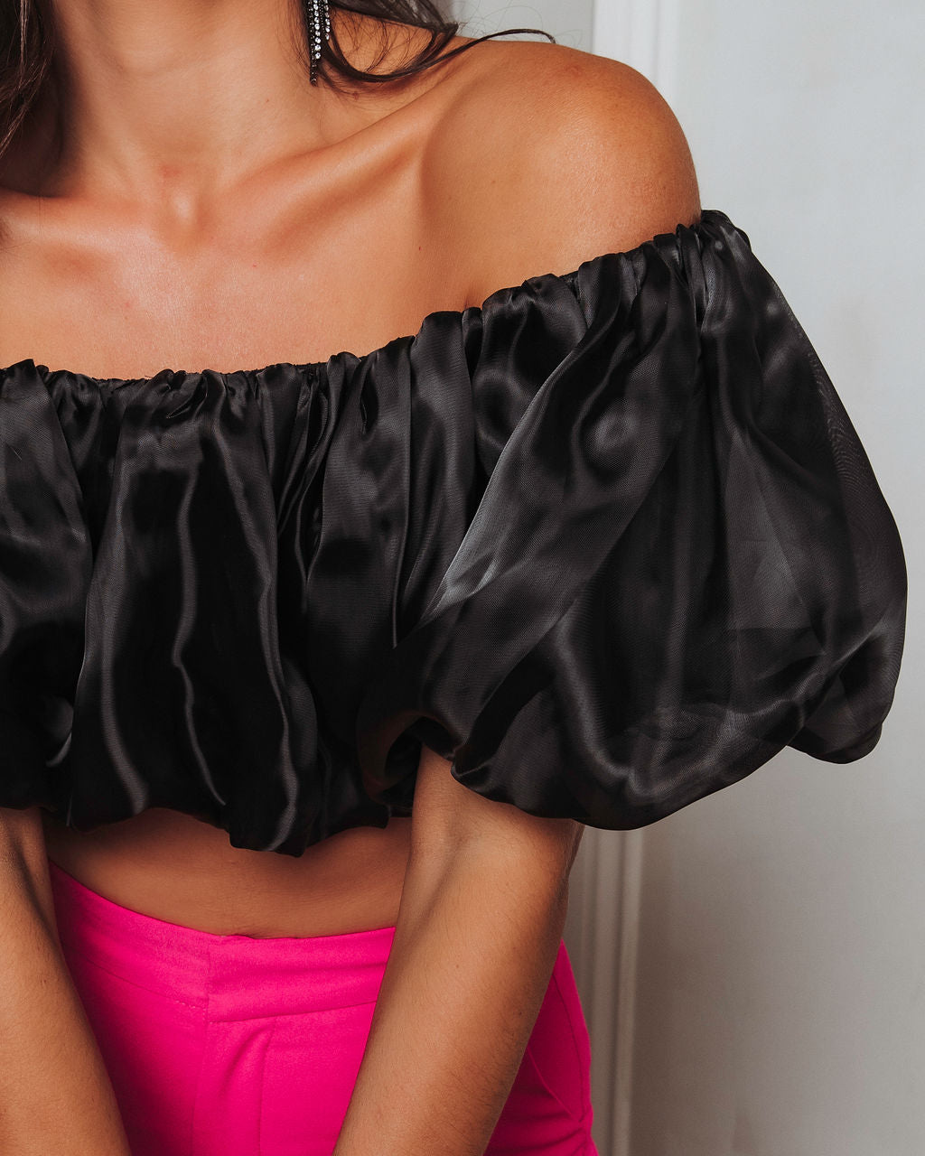 Stellan Off The Shoulder Crop Top - Black - FINAL SALE - Se7enfashion