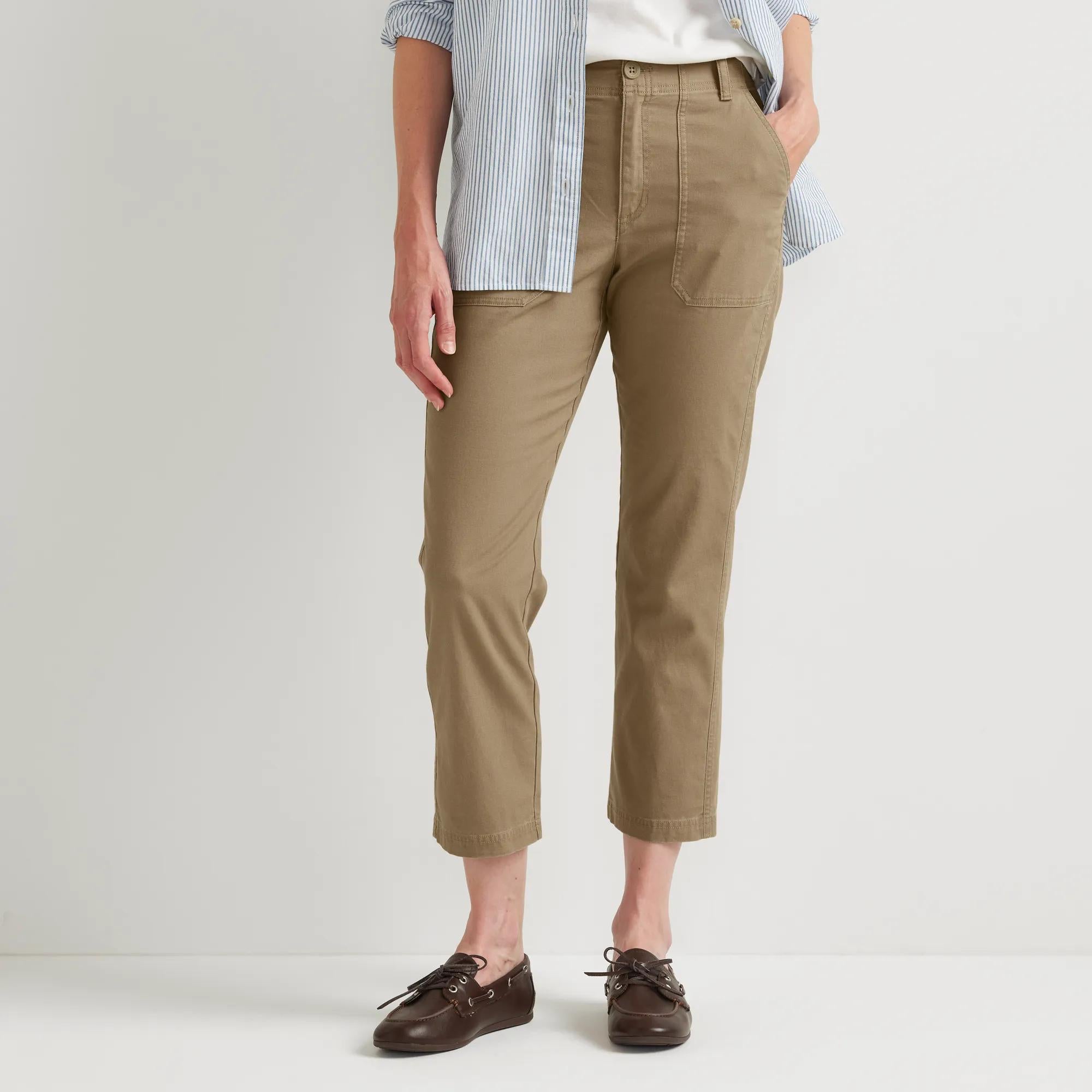 Women's Utility Stretch Canvas Kick Cropped Pants - Eddie Bauer Outlet